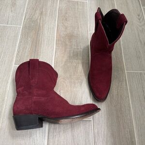 Tecovas Womens ‘Lucy’ Boots Western Cowboy Country Wine Suede Booties Size 8 B